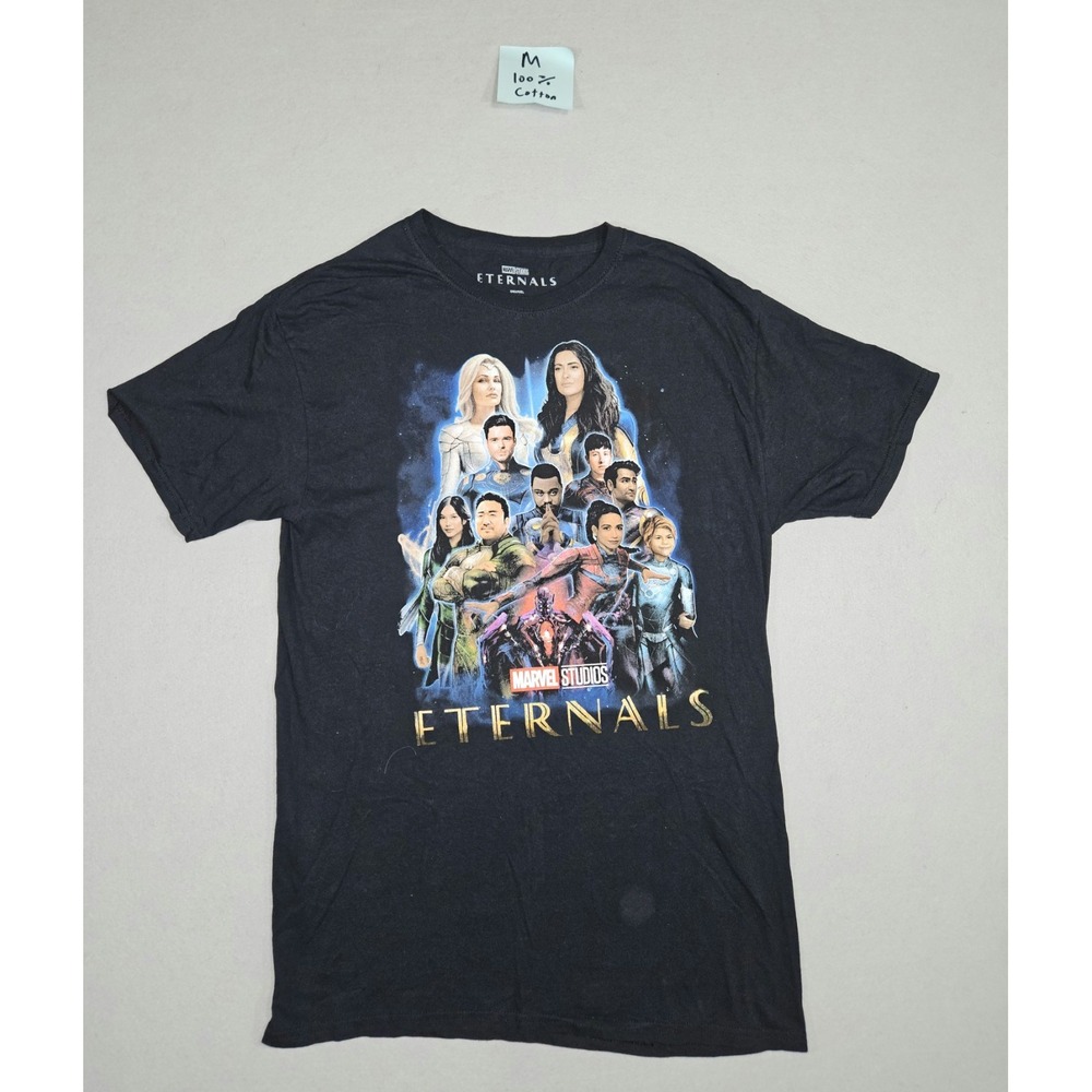 Marvel‎ Studios Eternals T-Shirt Men's Medium Black Graphic Crew Neck Tee MCU